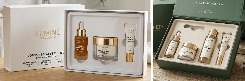calage thermoformée pour cosmétiques